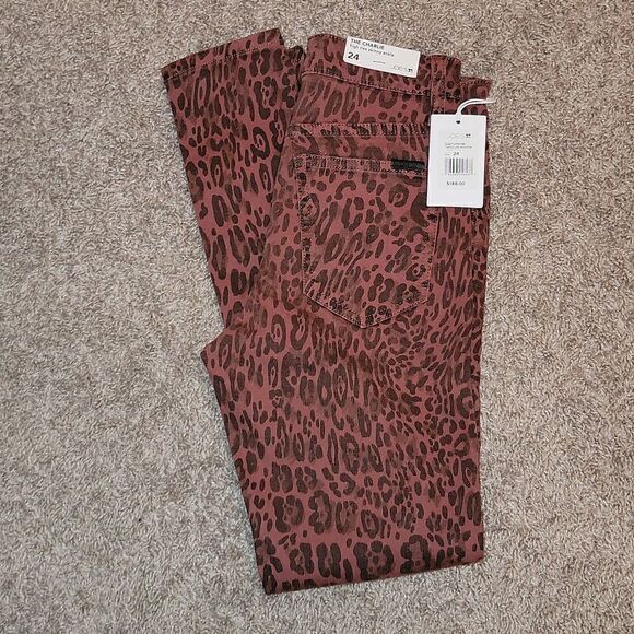 Joes Jeans Rust Colored Cheetah Print the Charlie High Rise skinny Ankle Jean 24 - Picture 4 of 8